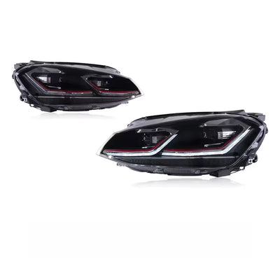 Phares LED VW Golf 7 2013-2017 DRL Dynamique TYPY - vue rapprochée - Becquet Voiture