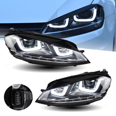 Phares LED VW Golf 7 2013-2017 - vue de face - Becquet Voiture
