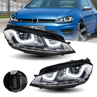 Phares LED VW Golf 7 2013-2017 - vue de profil - Becquet Voiture