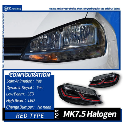 Phares LED VW Golf 7.5 2018-2020 - détail du montage - Becquet Voiture