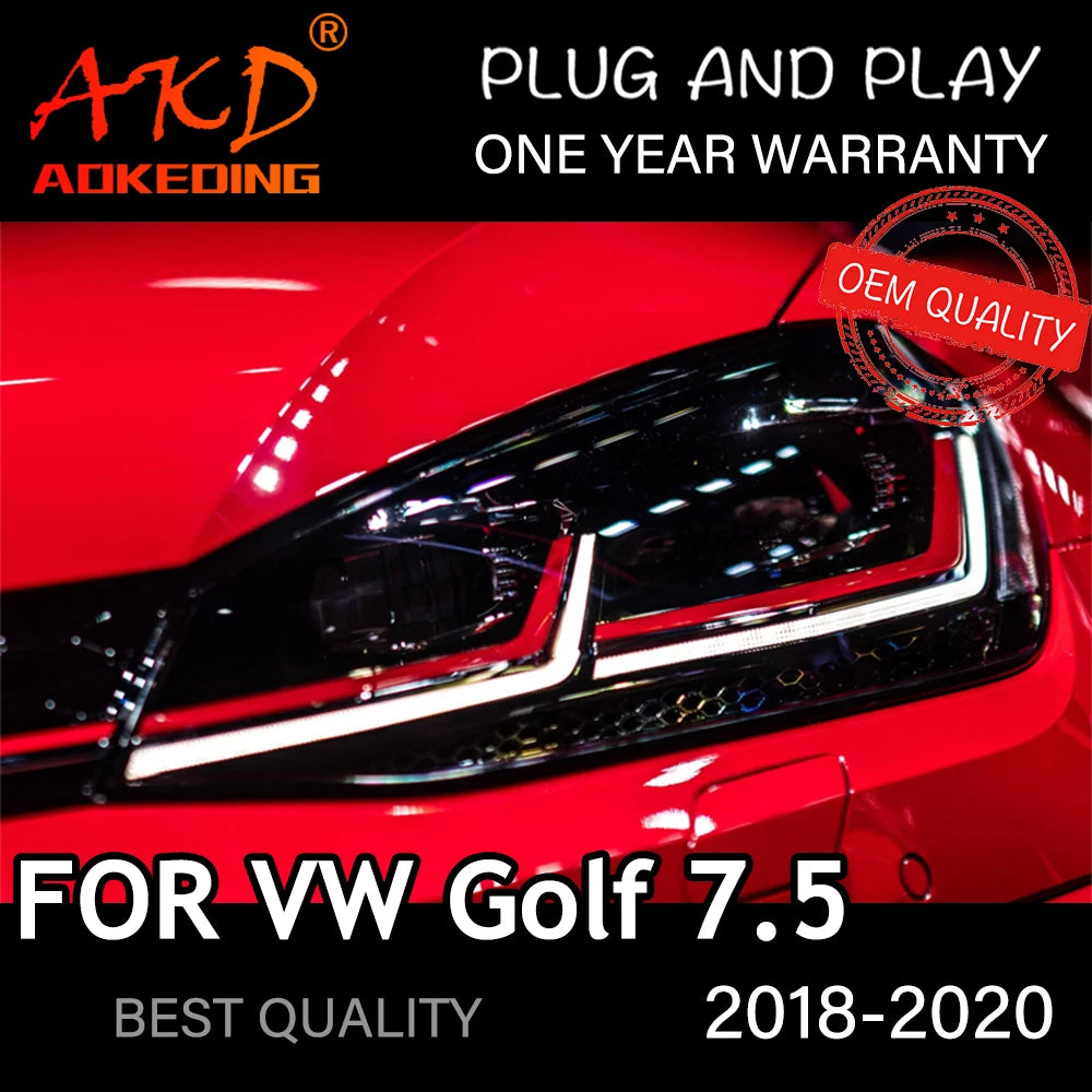 Phares LED VW Golf 7.5 2018-2020 - vue de face - Becquet Voiture