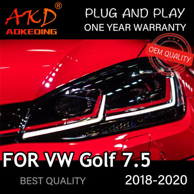 Phares LED VW Golf 7.5 2018-2020 - vue de face - Becquet Voiture