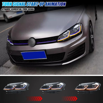 Phares LED VW Golf 7.5 MK7.5 2018-2021 - installé sur véhicule - Becquet Voiture