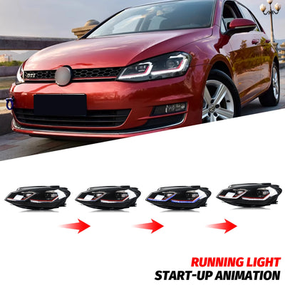 Phares LED VW Golf 7.5 MK7.5 2018-2021 (réf. 2) - packshot studio - Becquet Voiture