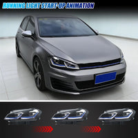 Phares LED VW Golf 7.5 MK7.5 2018-2021 - vue de trois-quarts - Becquet Voiture
