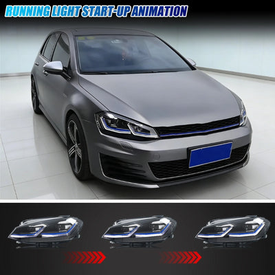 Phares LED VW Golf 7.5 MK7.5 2018-2021 - vue de trois-quarts - Becquet Voiture