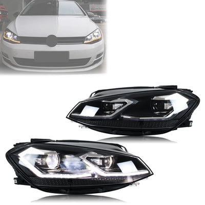 Phares LED VW Golf MK7 2017-2020 - vue de face - Becquet Voiture
