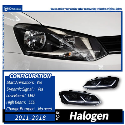 Phares LED VW Polo V 2011-2018 - en situation - Becquet Voiture