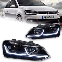 Phares LED VW Polo V 2011-2018 - vue de face - Becquet Voiture