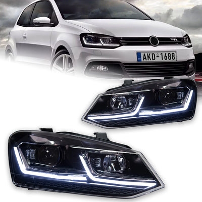 Phares LED VW Polo V 2011-2018 - vue de face - Becquet Voiture