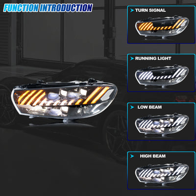 Phares LED VW Scirocco 3 2009-2017 - vue de profil - Becquet Voiture