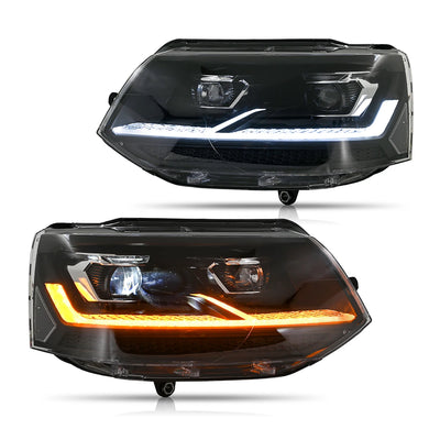 Phares LED VW T5.1 2013-2015 T6 2016-2019 Projecteur LED - détail du montage - Becquet Voiture