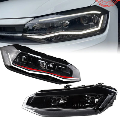 Phares LED Xénon Volkswagen Polo 2019-2021 - vue de face - Becquet Voiture
