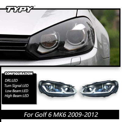 Phares TYPY VW Golf 6 MK6 2009-2012 TSI Argent GTI Rouge Fumé - détail du montage - Becquet Voiture