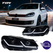 Phares TYPY VW Golf 6 MK6 2009-2012 TSI Argent GTI Rouge Fumé