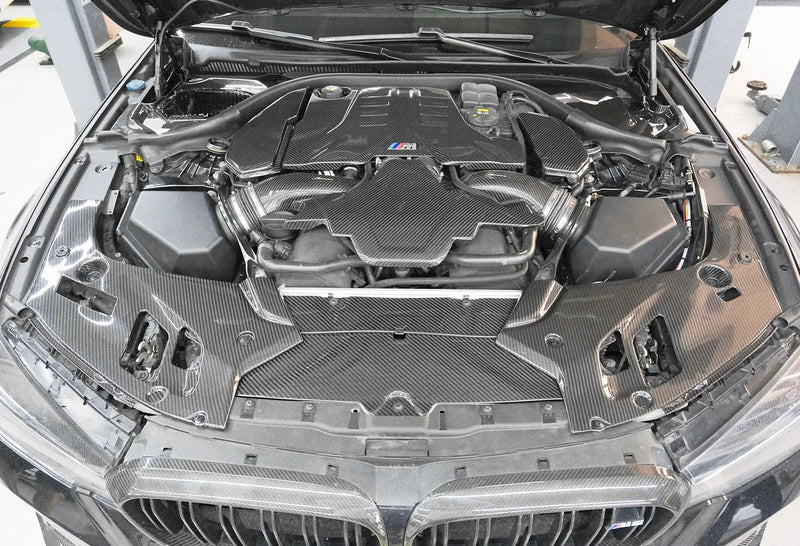 Carbon Fiber Engine Bay Parts BMW M5 F90 - studio packshot - Becquet Voiture
