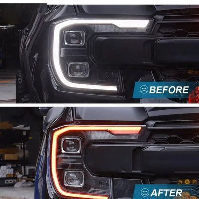 Plaques LED DRL Ford Ranger XLT Raptor Everest (2024-2025) - vue de profil - Becquet Voiture