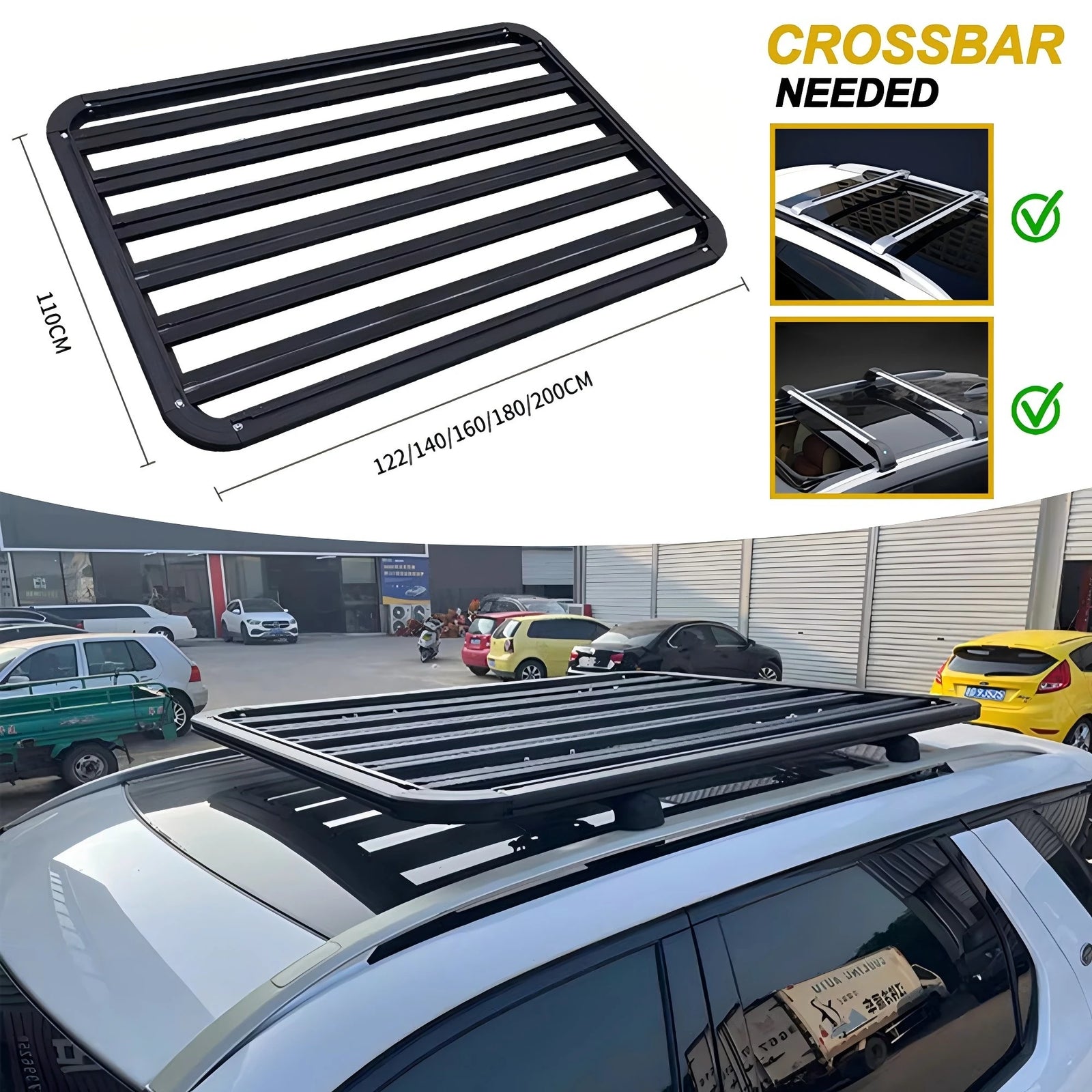 Plate-forme de Toit Aluminium Nissan Pathfinder 2022 - vue de face - Becquet Voiture