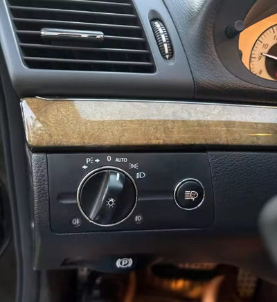 Platine de commande phares Mercedes Classe E W211 noir beige gris 2003-2009 - vue rapprochée 2 - Becquet Voiture