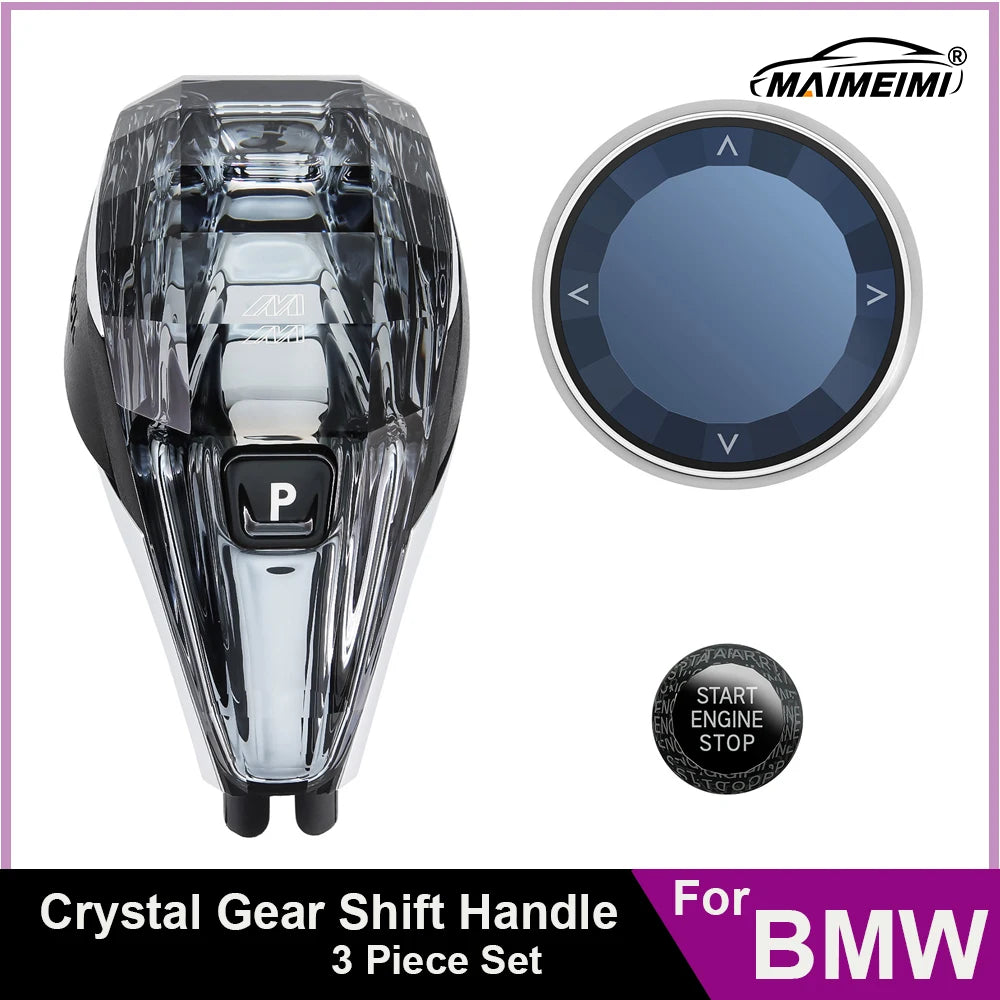 Pommeau Cristal BMW G20 G22 G14 X3 X4 X5 X6 X7 Z4 - vue de face - Becquet Voiture