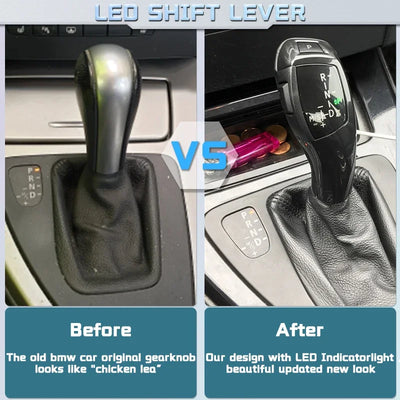 Pommeau de Levier de Vitesse LED BMW Série 1 3 5 6 - vue de profil - Becquet Voiture