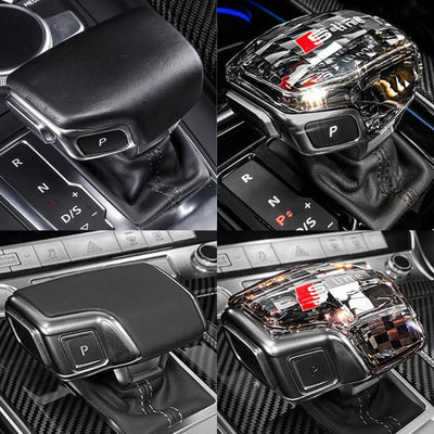 Pommeau de Vitesse Audi Crystal S-line RS LED - détail du montage - Becquet Voiture