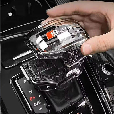 Pommeau de Vitesse Audi Crystal S-line RS LED - installé sur véhicule - Becquet Voiture