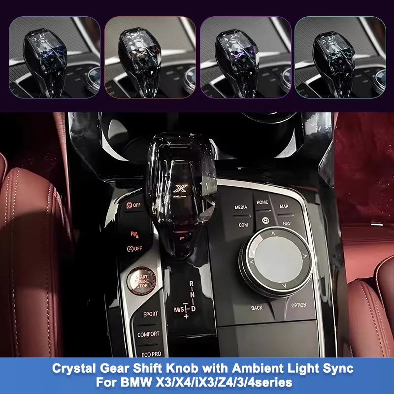 Pommeau de Vitesse Cristal BMW G20 G22 G29 Z4 iX3 X3 - vue de face - Becquet Voiture