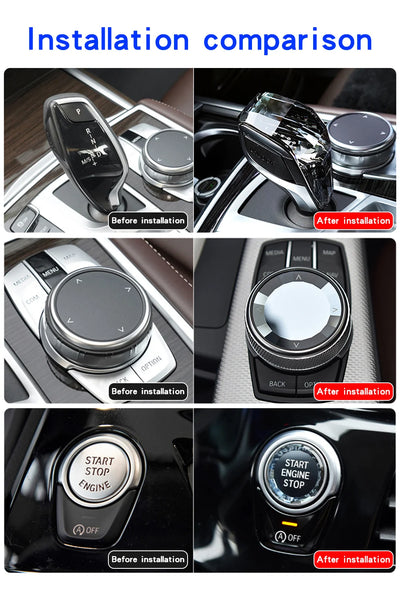 Pommeau de Vitesse Cristal BMW Série 5 X5 X6 G30 F15 - packshot studio - Becquet Voiture