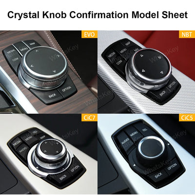 Pommeau de Vitesse Cristal BMW Série 5 X5 X6 G30 F15 - vue de dessus - Becquet Voiture