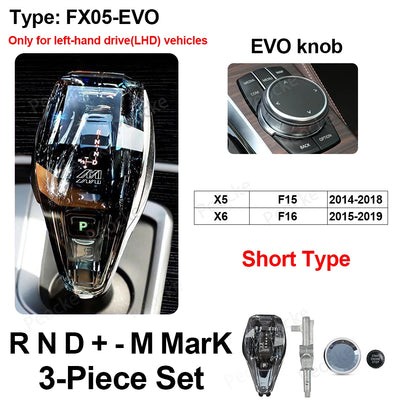 Pommeau de Vitesse Cristal BMW Série 5 X5 X6 G30 F15 - vue de profil 4 - Becquet Voiture