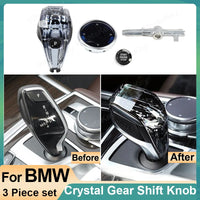 Pommeau de Vitesse Cristal BMW Série 5 X5 X6 G30 F15 - vue de profil - Becquet Voiture