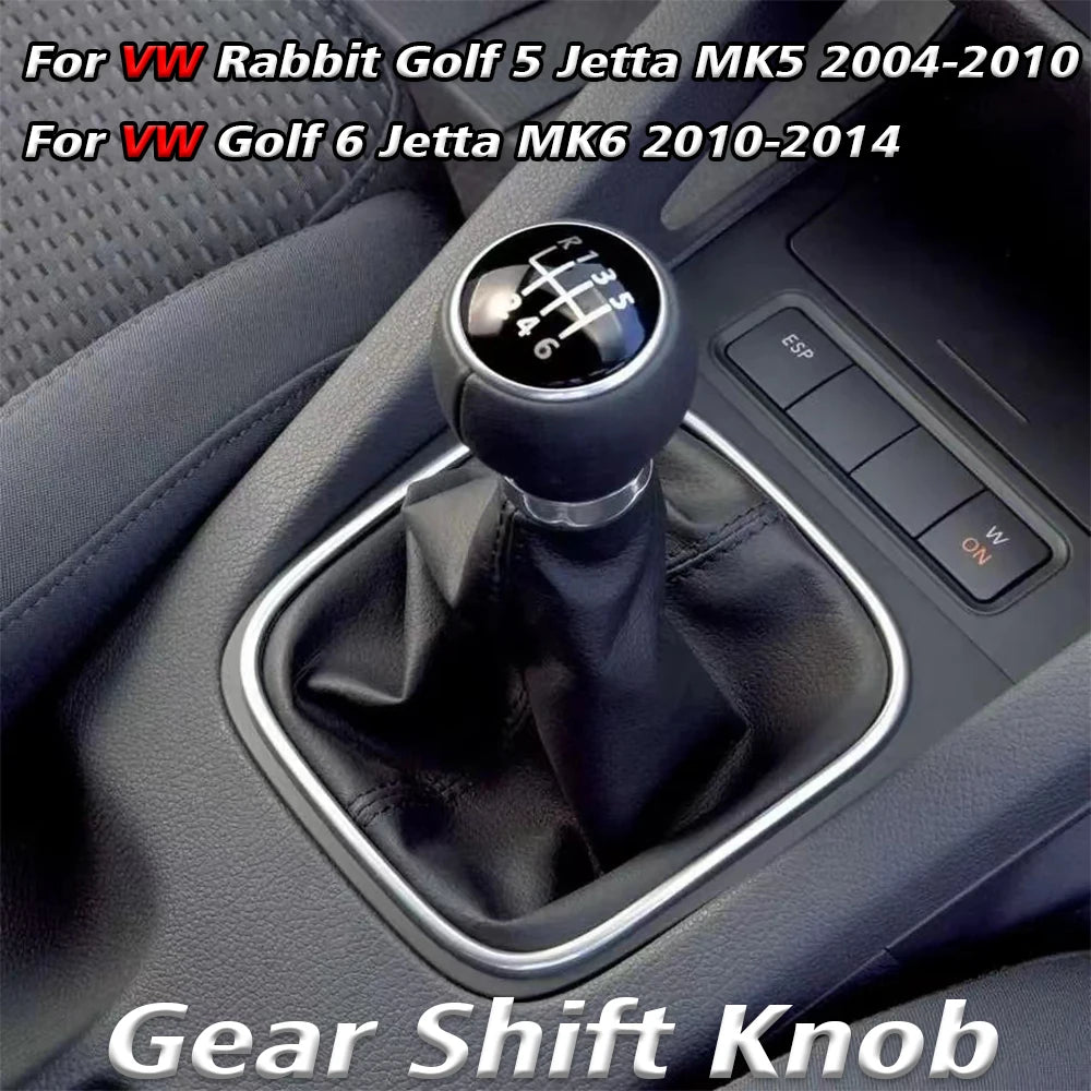 Pommeau de Vitesse Cuir Volkswagen Golf 5 R32 - vue de face - Becquet Voiture