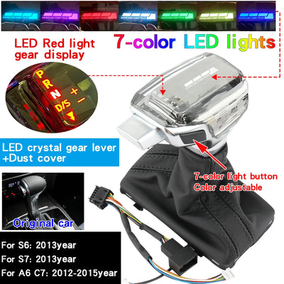 Pommeau de Vitesse LED Cristal Audi A4 A6 Q5 Q7 - détail du montage 2 - Becquet Voiture