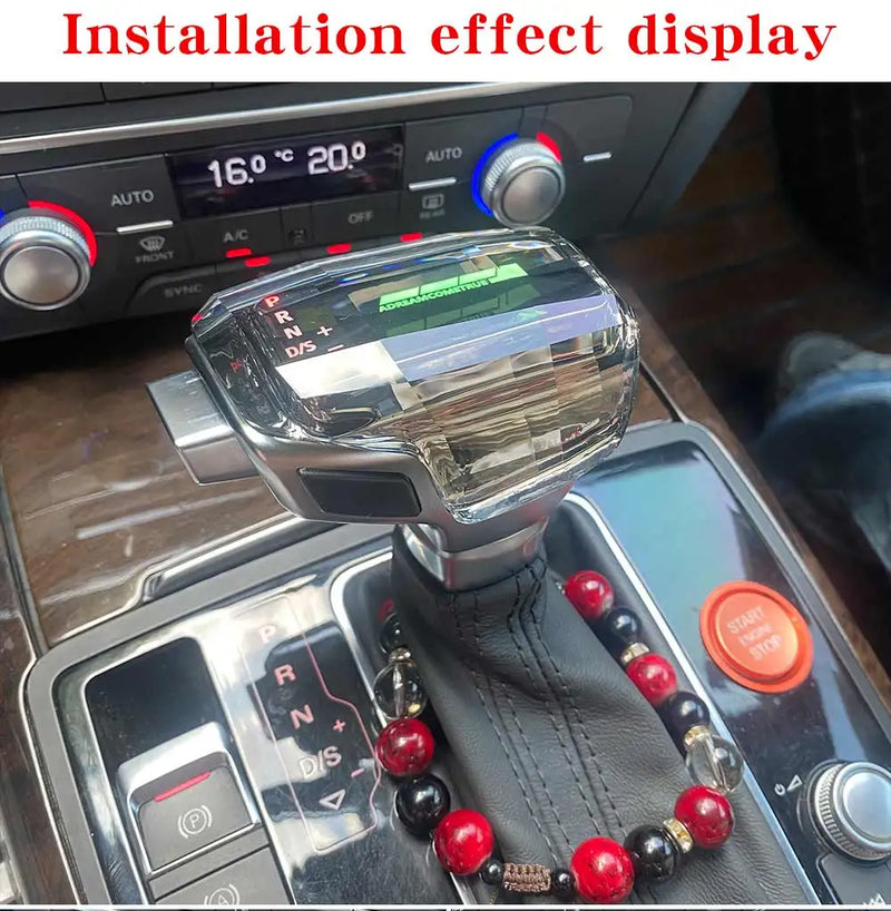 Pommeau de Vitesse LED Cristal Audi A4 A6 Q5 Q7 - en situation - Becquet Voiture