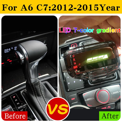 Pommeau de Vitesse LED Cristal Audi A4 A6 Q5 Q7 - vue de trois-quarts - Becquet Voiture