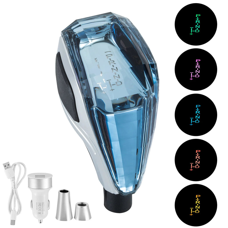 Universeller mehrfarbiger LED-Schaltknauf - Draufsicht - Becquet Voiture