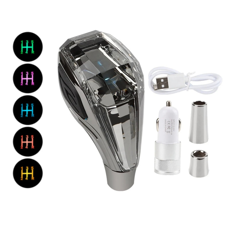 Universeller mehrfarbiger LED-Schaltknauf - Seitenansicht 2 - Becquet Voiture