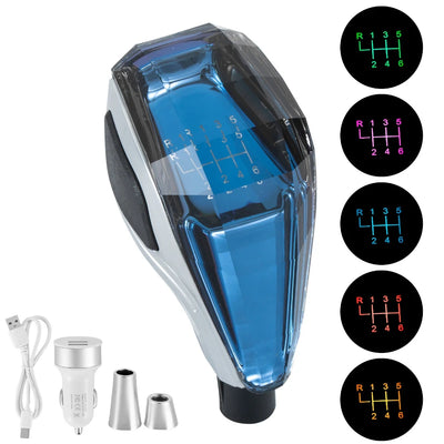 Pommeau de Vitesse LED Universel Multicolore - vue rapprochée - Becquet Voiture