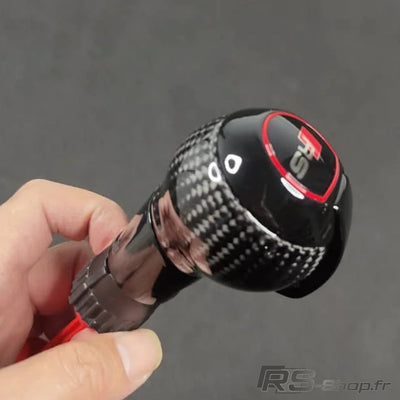 Pommeau DSG Audi RS Carbone Cuir Logo R S GTI - vue de profil - Becquet Voiture