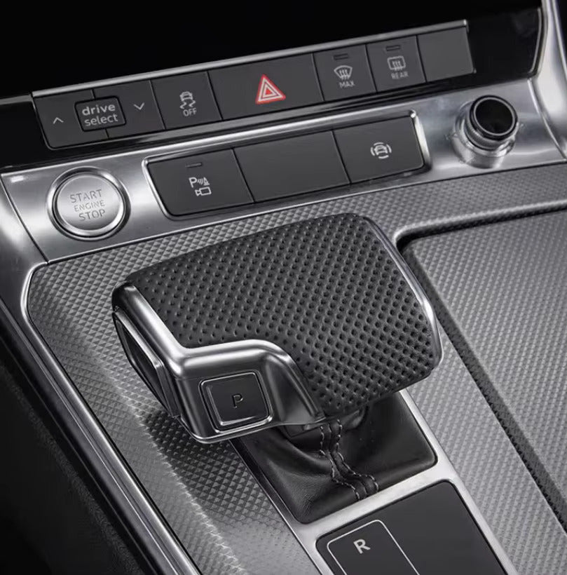 Pommeau sélecteur cuir perforé Audi A7 S7 RS7 C8 2018-2025 - vue de face - Becquet Voiture