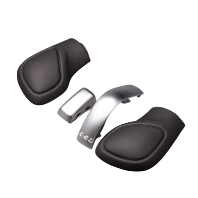 Pommeau sélecteur DSG VW Golf 7 - Alu brossé chromé piano black - packshot studio - Becquet Voiture