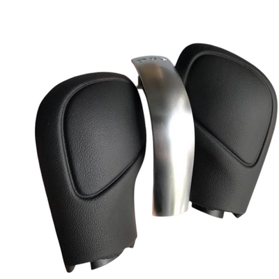 Pommeau sélecteur DSG VW Golf 7 - Alu brossé chromé piano black - vue de trois-quarts - Becquet Voiture