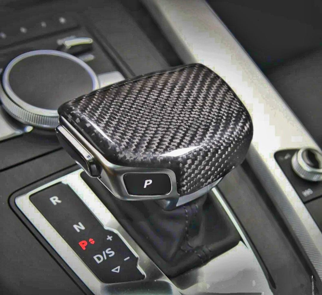 Pommeau Sélecteur Levier Vitesse Carbone Audi A5 B9 2017-2021 - vue de face - Becquet Voiture