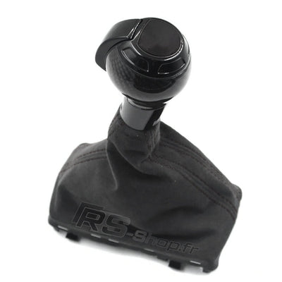 Pommeau Soufflet DSG Audi Cuir Carbone Alcantara - installé sur véhicule 2 - Becquet Voiture