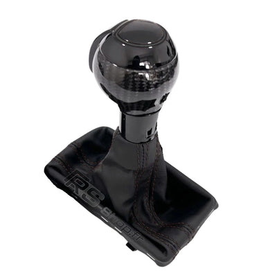 Pommeau Soufflet DSG Audi Cuir Carbone Alcantara - installé sur véhicule - Becquet Voiture