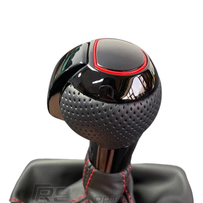 Pommeau Soufflet DSG Audi Cuir Carbone Alcantara - vue de dessus 2 - Becquet Voiture