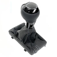 Pommeau Soufflet DSG Audi Cuir Carbone Alcantara - vue de dessus - Becquet Voiture