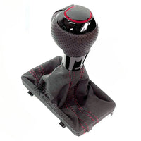 Pommeau Soufflet DSG Audi Cuir Carbone Alcantara - vue de face 2 - Becquet Voiture