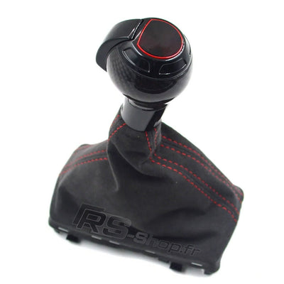Pommeau Soufflet DSG Audi Cuir Carbone Alcantara - vue de profil 2 - Becquet Voiture